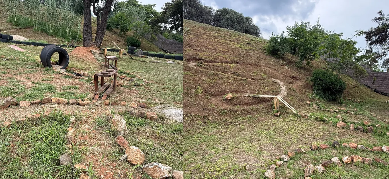 Rock crawler course on the hillside