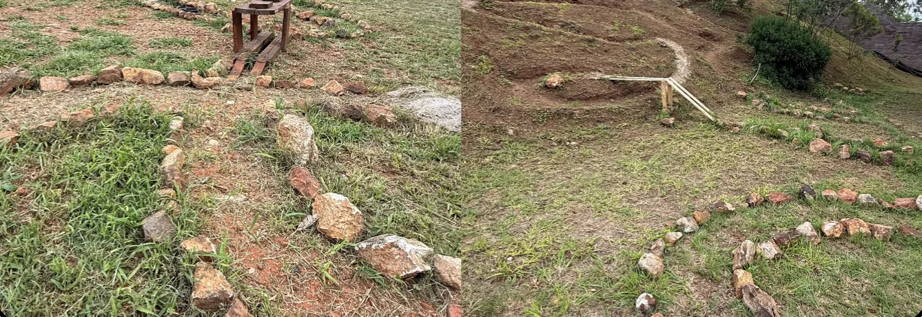 Logs and rocks on the crawler course