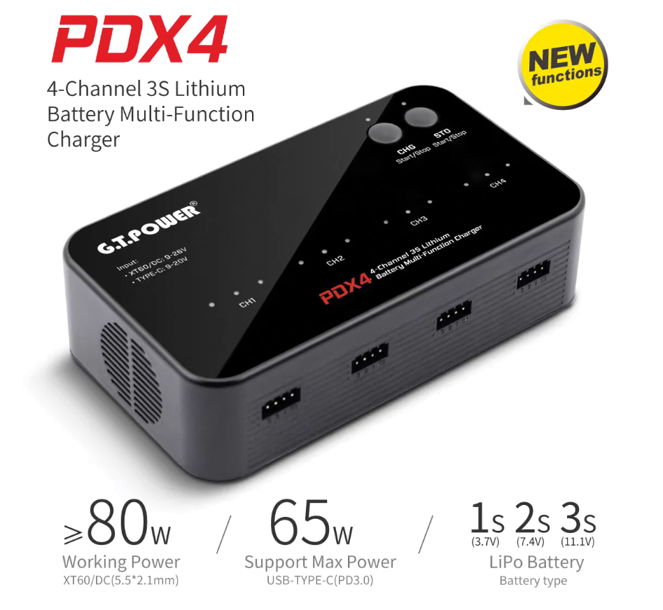 GT POWER PDX4 AC/DC 80w 1-3s Charger
