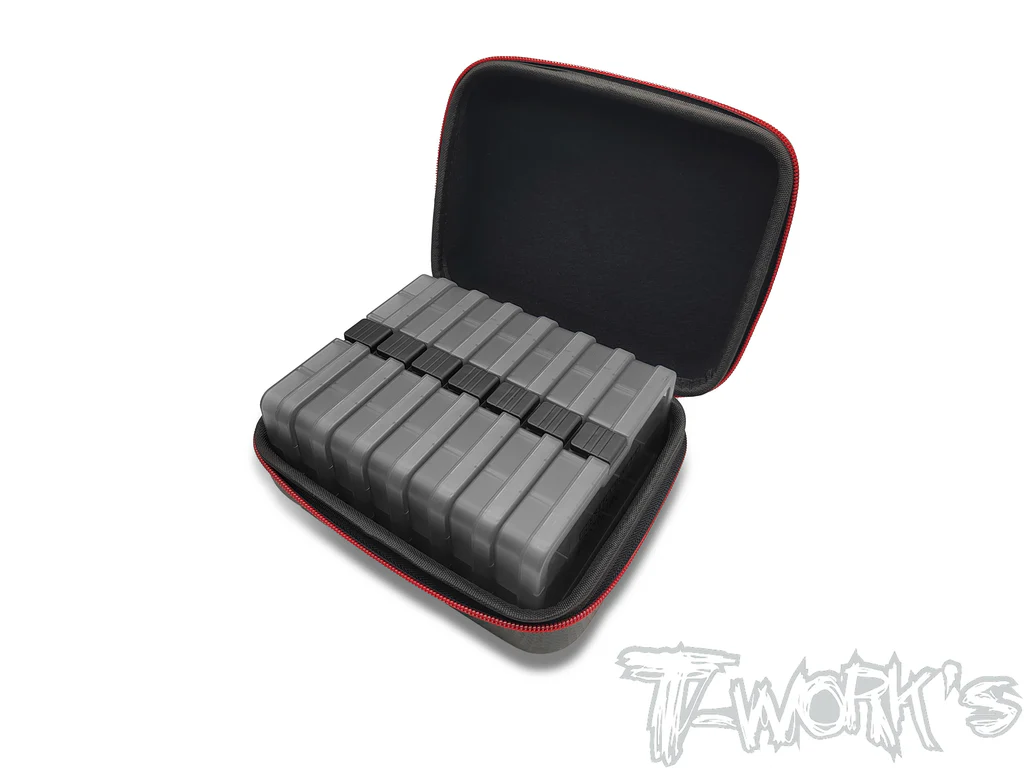 T WORKS Compact Hard Case with 7pcs. of 10 Case Hardware Storage Boxes