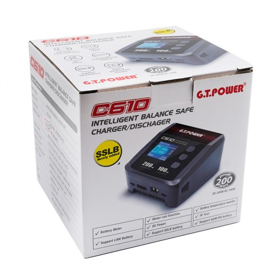 GT POWER C610 200W DC 100W AC 12A Intelligent Charger Discharger