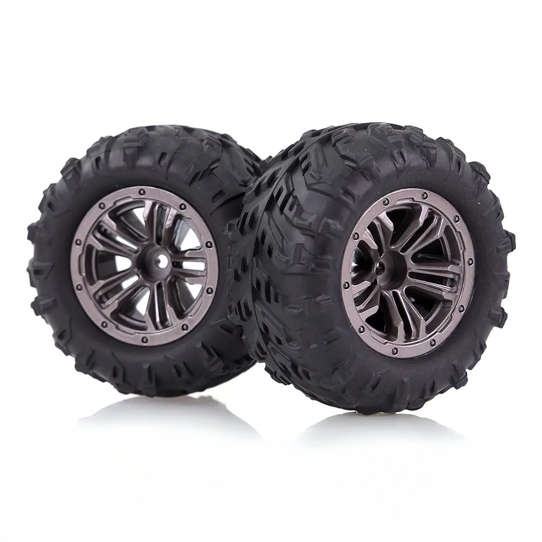 MOUNTED TYRE & RIM (2) X-LINE 4WD 1/16 SCALE