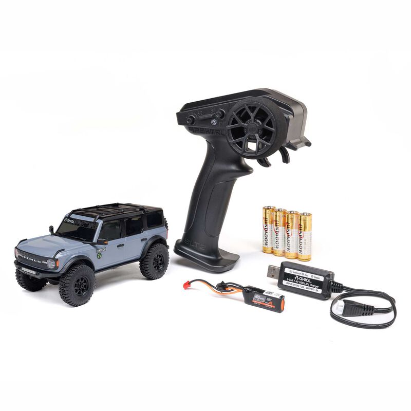 1/30 SCX30 Ford Bronco 4X4 RTR Brushed Rock Crawler (Battery & Charger Included), Grey
