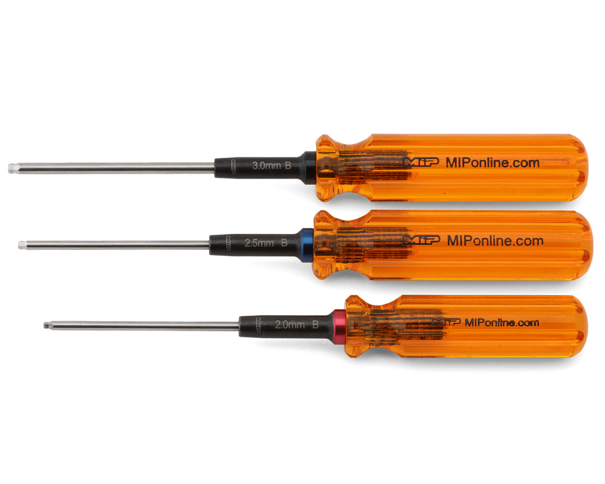 #9606 - MIP Hex Driver Ball Wrench Set Gen 2, Metric (3), 2.0mm, 2.5mm, & 3.0mm