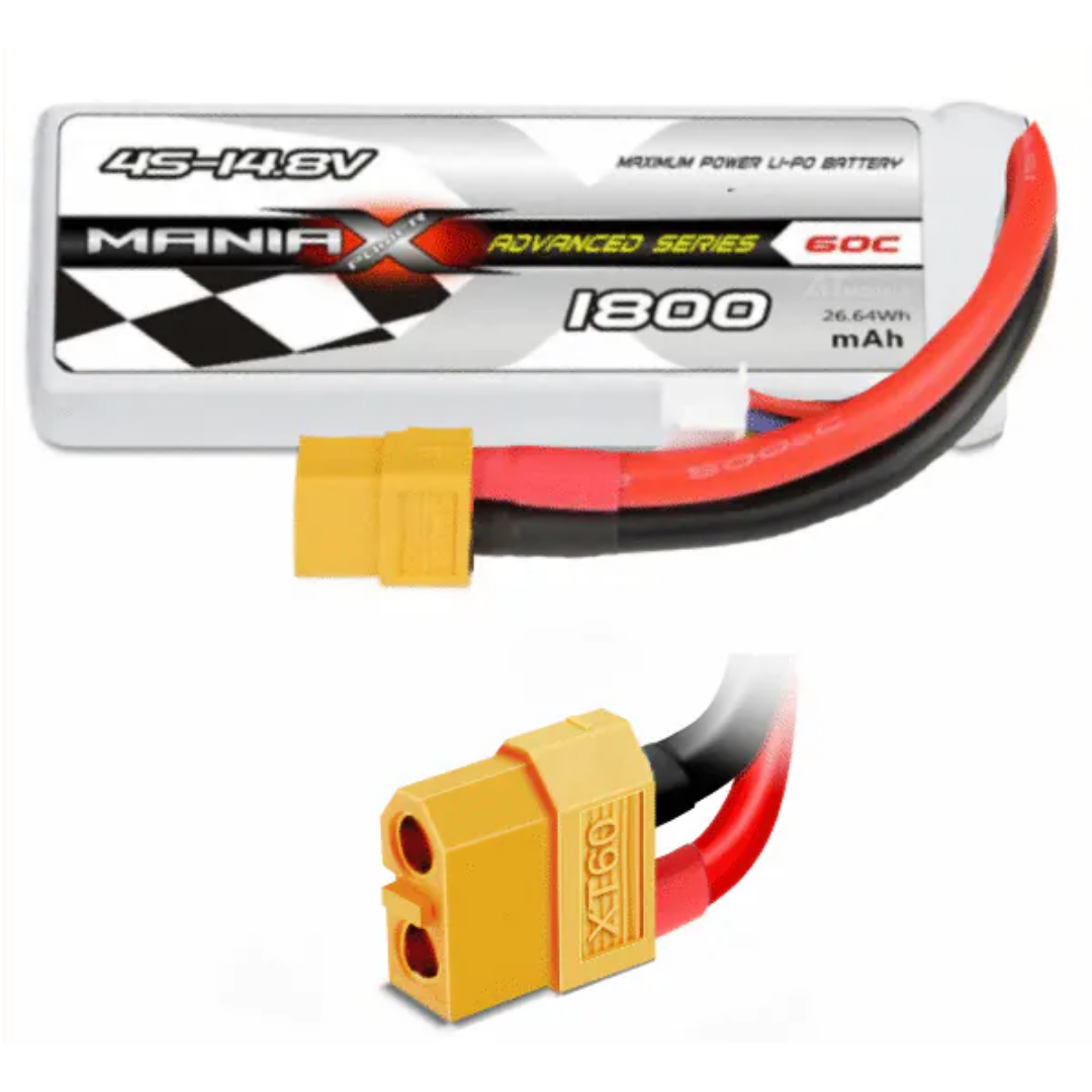 Mania X 4S 14.8V 1800mAh 60C XT60 Advanced Series LiPo Battery