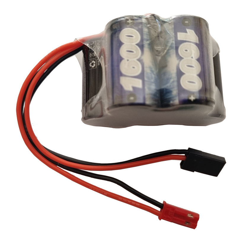 Gens Ace 6.0V 1600mAh 2/3A x 5 NiMh Hump RX Battery Pack with Dual JR-JST