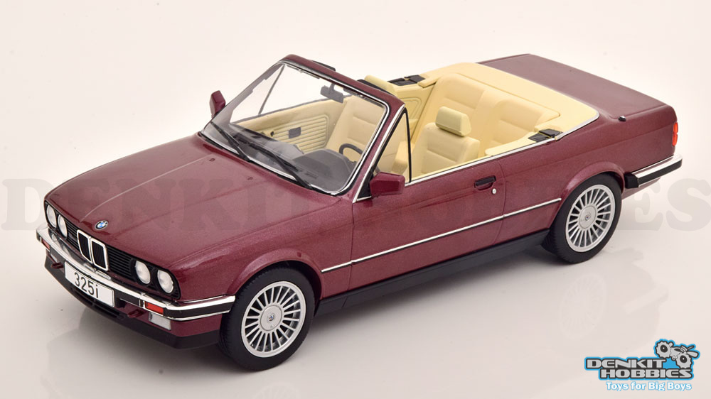 BMW 325i (E30) CONVERTIBLE RED 1985 1/18 MODEL CAR GROUP