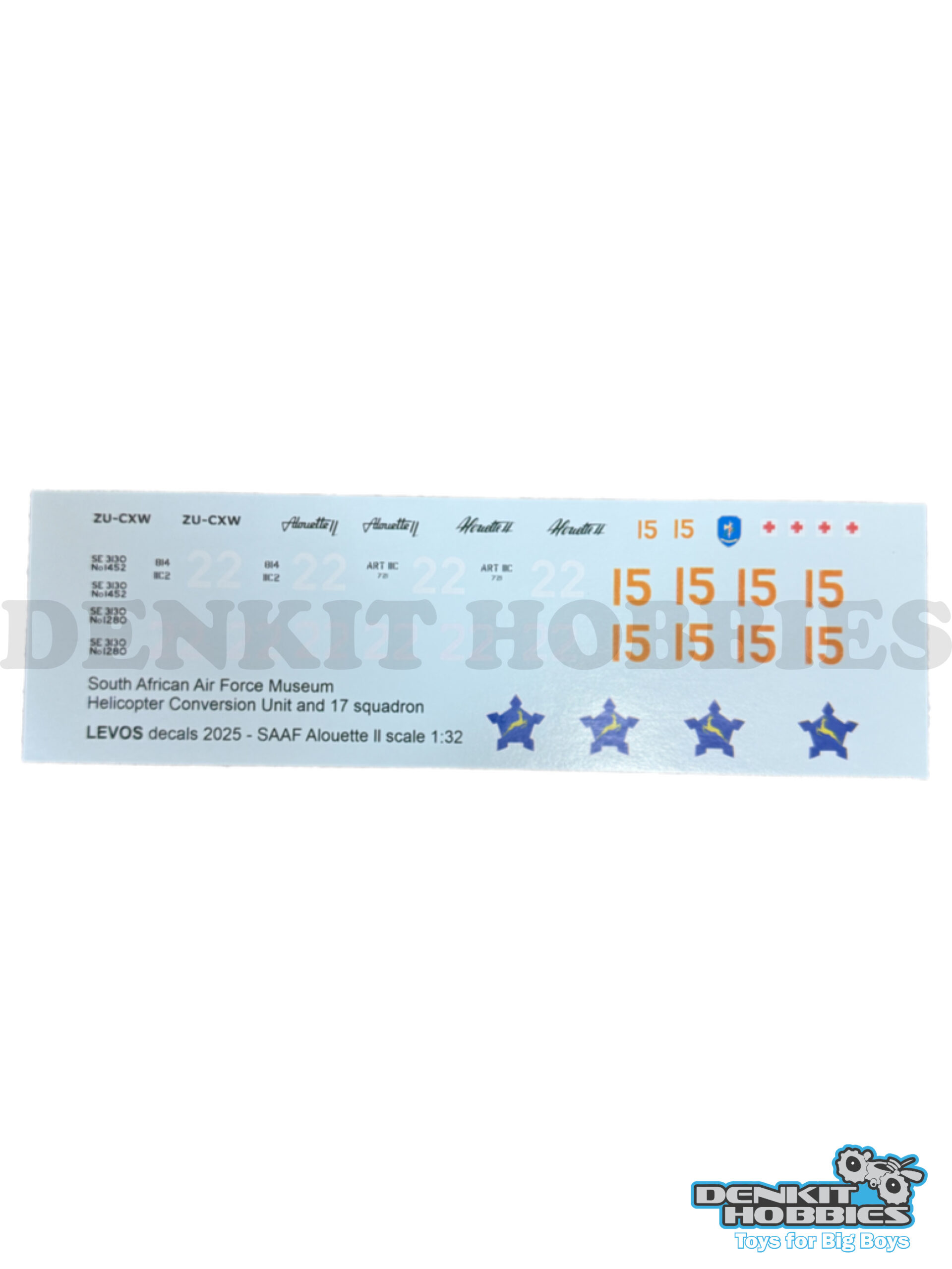 SAAF ALOUETTE II DECAL SET 1/32 SCALE LEVOS