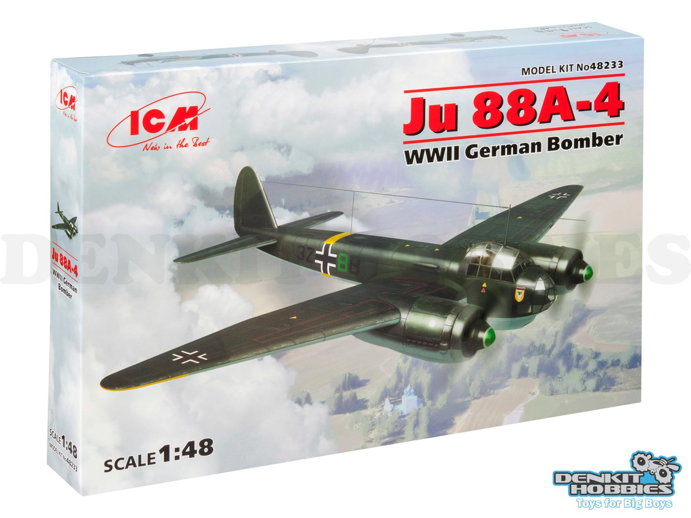 JU 88A-4 WWII GERMAN BOMBER PLASTIC MODEL KIT 1/48 SCALE ICM MODELS