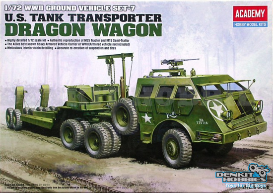 DRAGON WAGON M26 US TANK TRANSPORTER PLASTIC MODEL KIT 1/72 ACADEMY