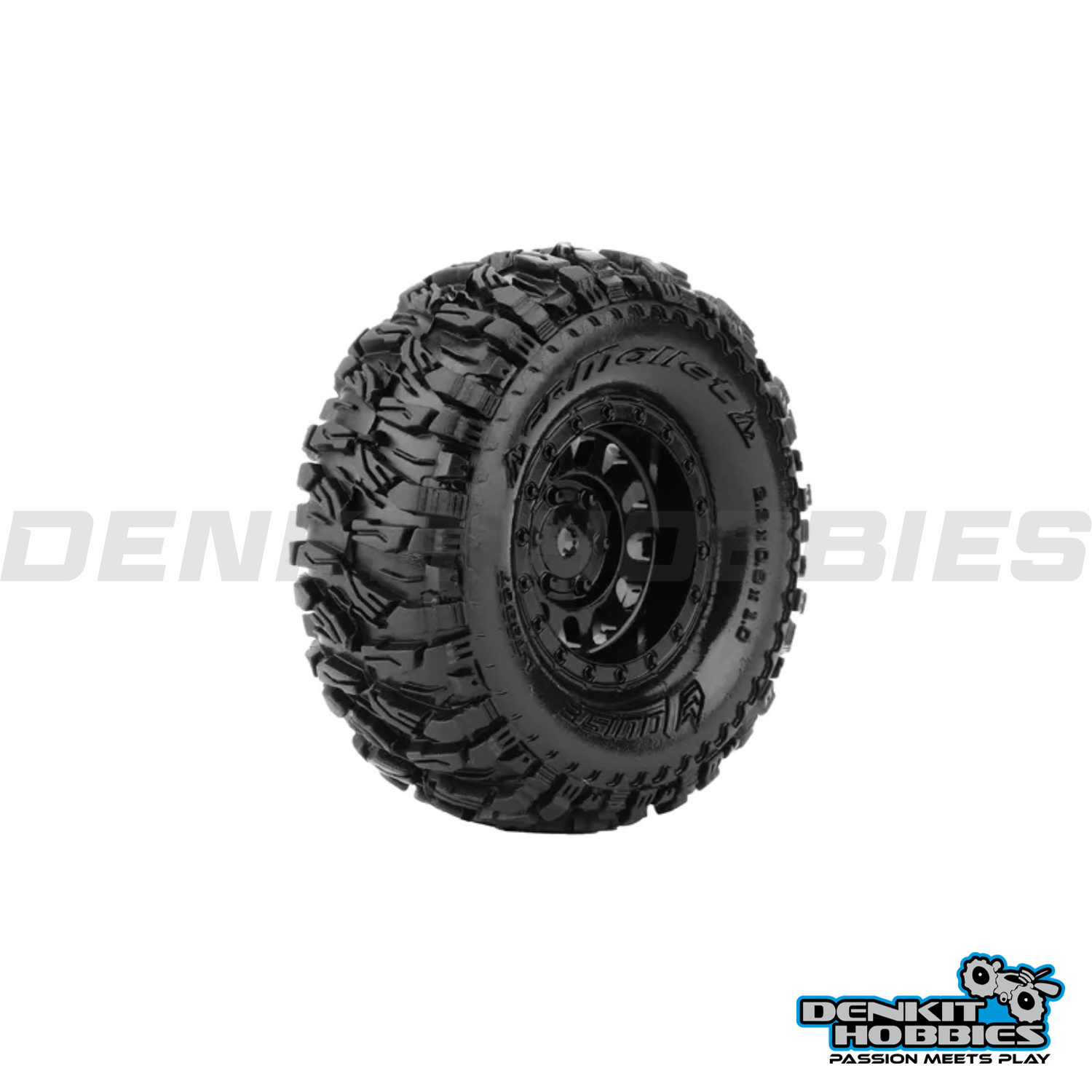 CR-MALLET TYRE & BLACK CRAWLER WHEEL MOUNTED SUPER SOFT (2) 1/18-1/24 SCALE LOUISE RC
