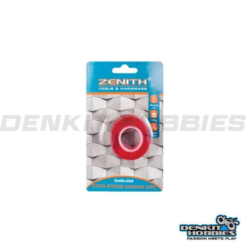 DOUBLE SIDED TAPE RED EXTREME STRONG 18X1M ZENITH