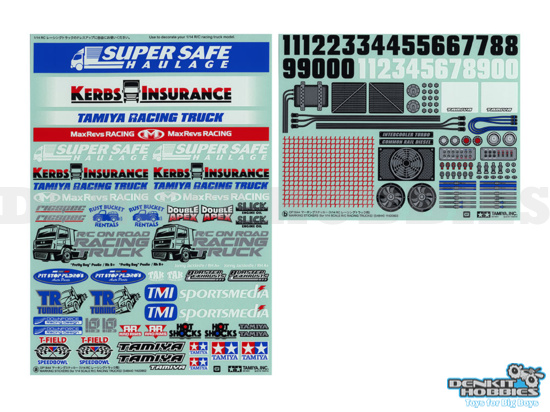 DECAL SET RACING TRUCK RC 1/14 TAMIYA