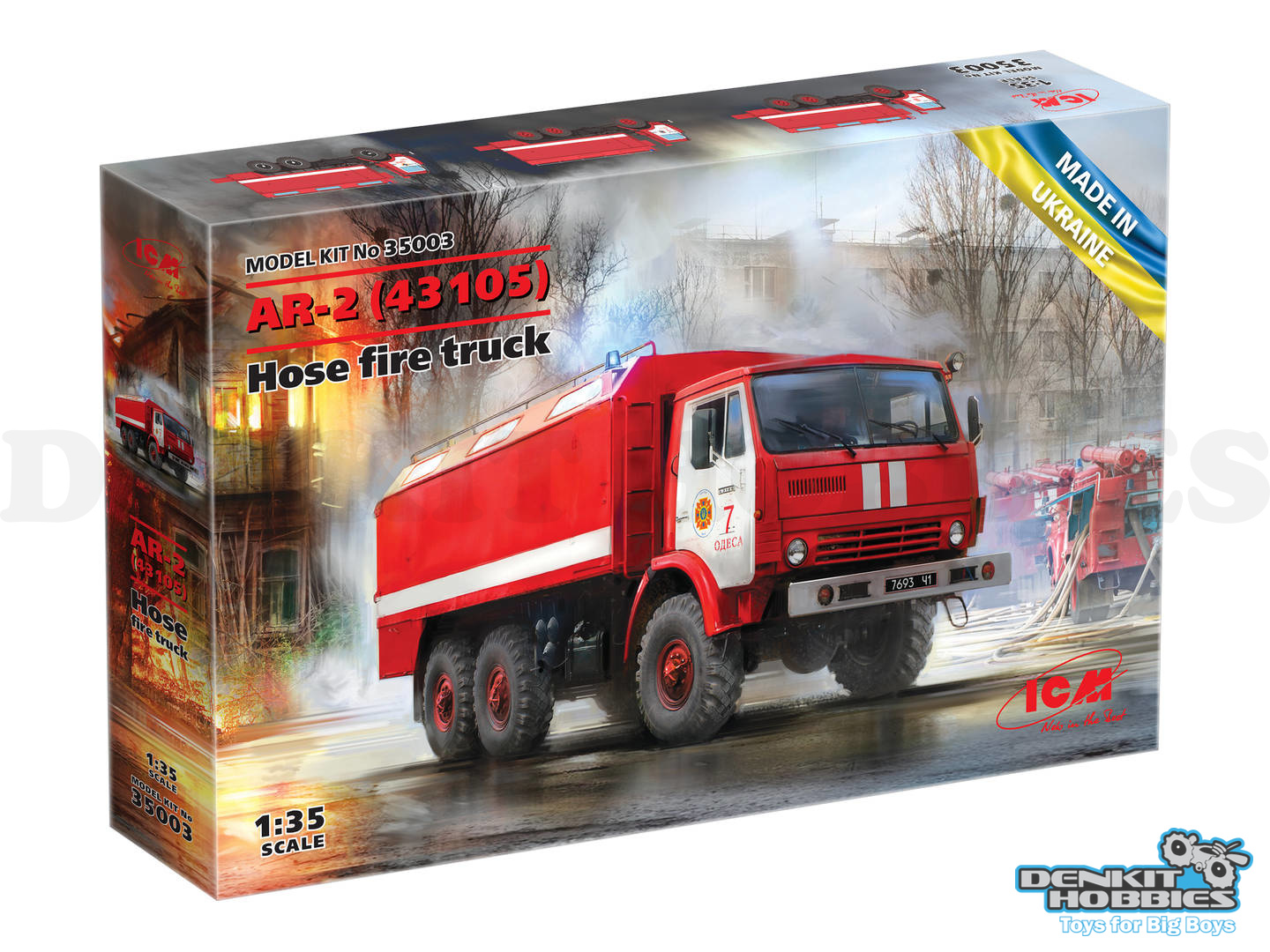 AR-2 HOSE FIRE TRUCK PLASTIC MODEL KIT 1/35 SCALE ICM MODELS