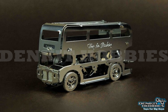 CUTE DOUBLE DECKER BUS 3D METAL MODEL KIT TIME FOR MACHINE