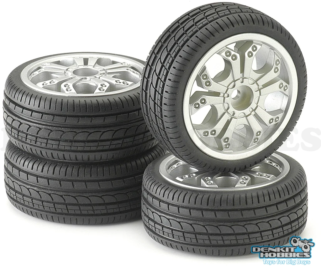 ON-ROAD PREMOUNTED TYRE & RIM SET (4) 1/10 ANSMANN (ANS211000015)