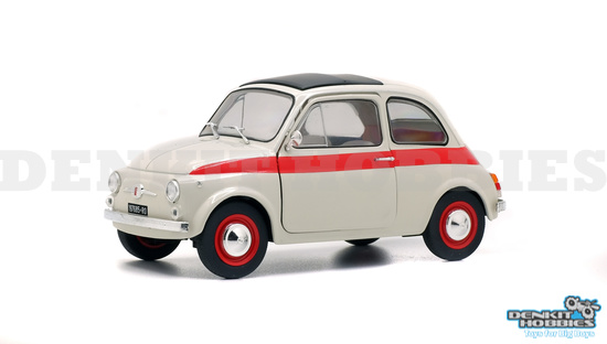 FIAT 500 WHITE WITH RED STRIPE 1/18 SOLIDO