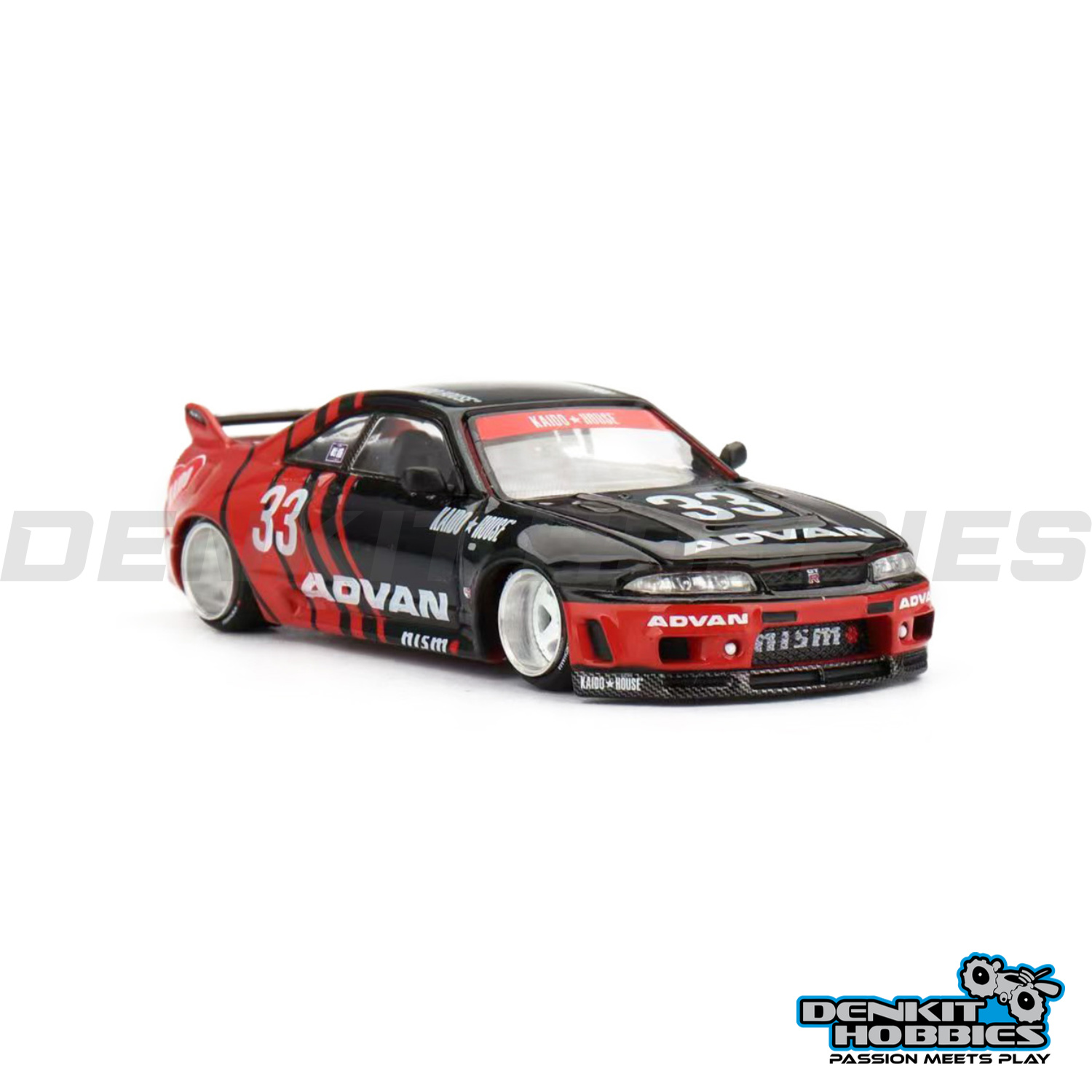 NISSAN SKYLINE GT-R R33 KAIDO WORKS ADVAN 1/64 SCALE KAIDO HOUSE MINI GT