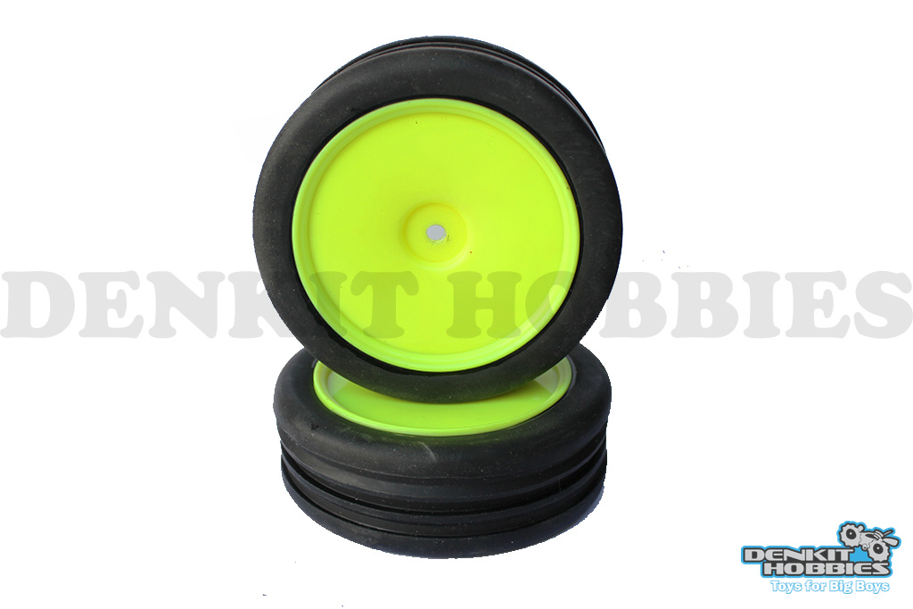 FRONT RIB TYRE AND WHEEL PREMOUNTED (2) 1/10 SCALE HSP RACING