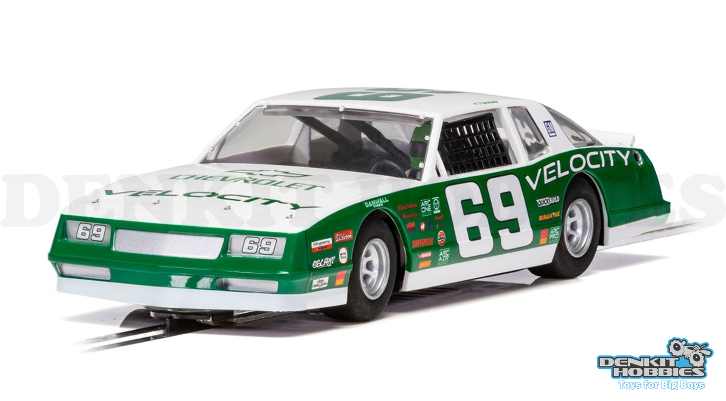 CHEVROLET MONTE CARLO 1986 NO.69 GREEN SLOT CAR 1/32 SCALEXTRIC