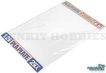 WHITE PLASTIC PLATE 1.2MM B4 SIZE (2) TAMIYA