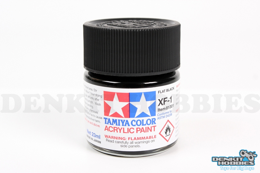 XF-1 FLAT BLACK ACRYLIC PAINT 23ML TAMIYA