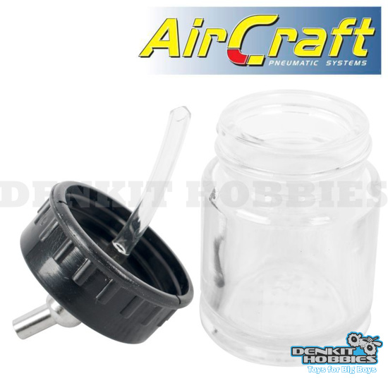GLASS JAR WITH SPOUT 22CC FOR AIRBRUSH AIRCRAFT