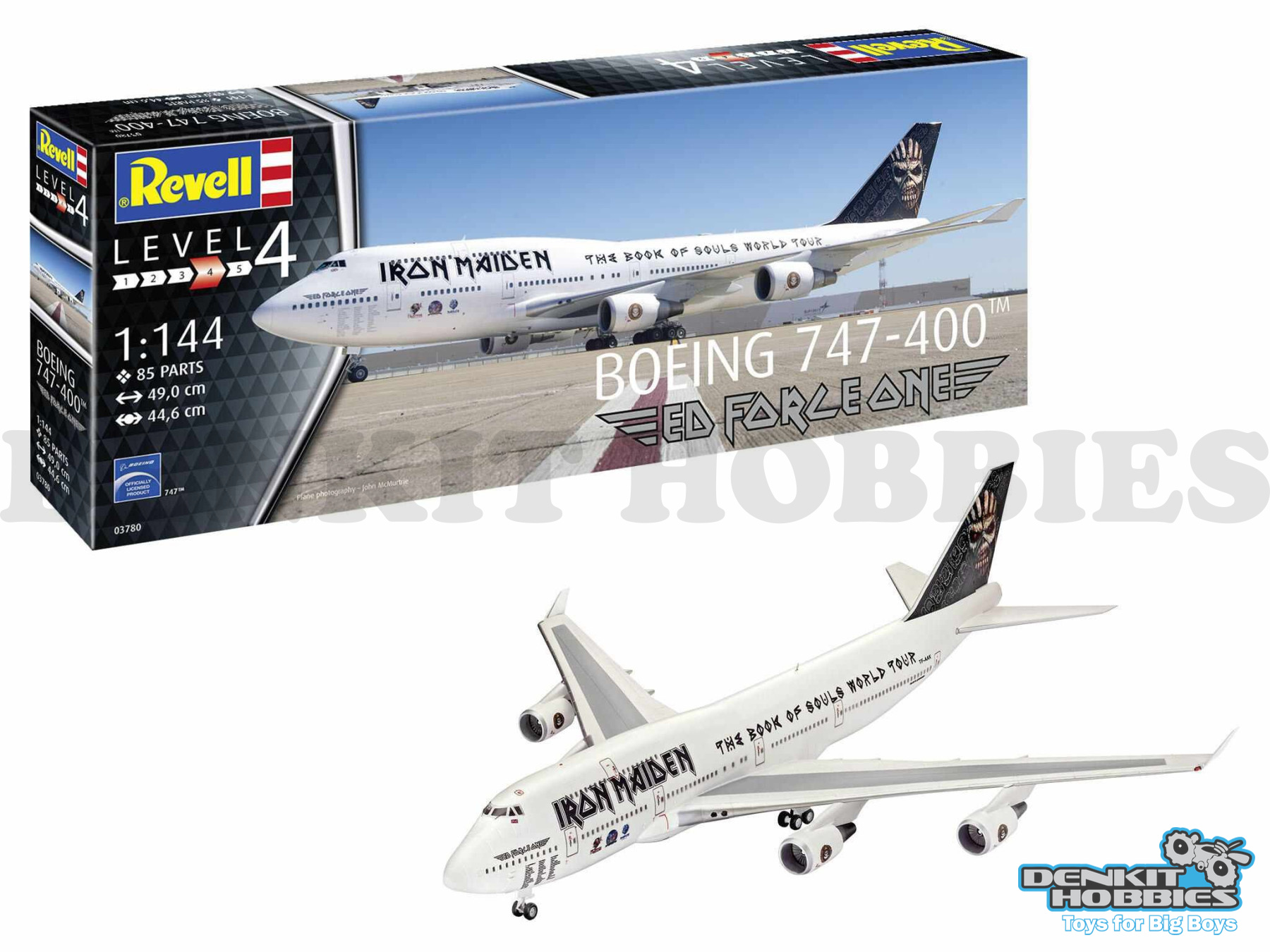 BOEING 747-400 IRON MAIDEN 'ED FORCE ONE' PLASTIC MODEL KIT 1/144 SCALE REVELL