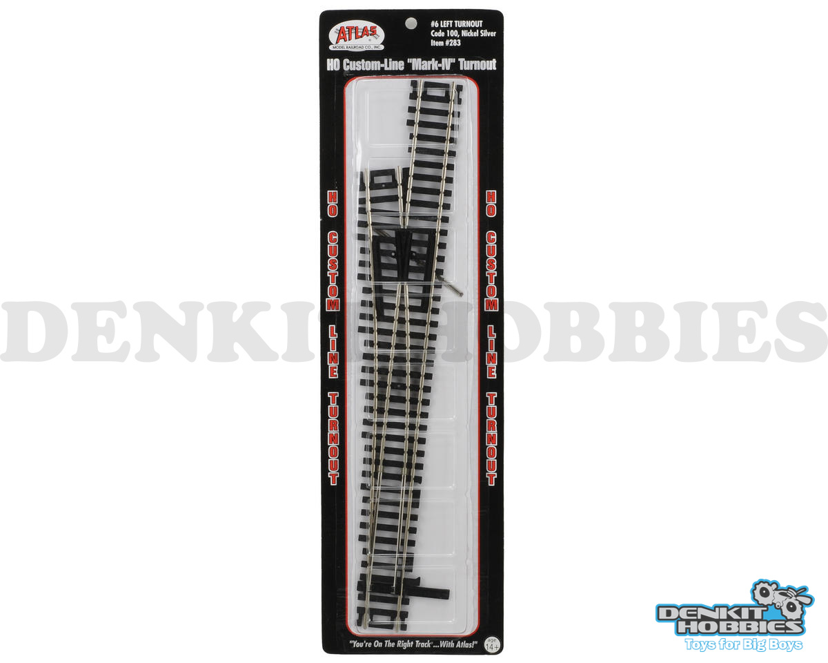 CODE 100 CUSTOM LINE MARK IV #6 LEFT HAND TURNOUT (1) HO SCALE ATLAS