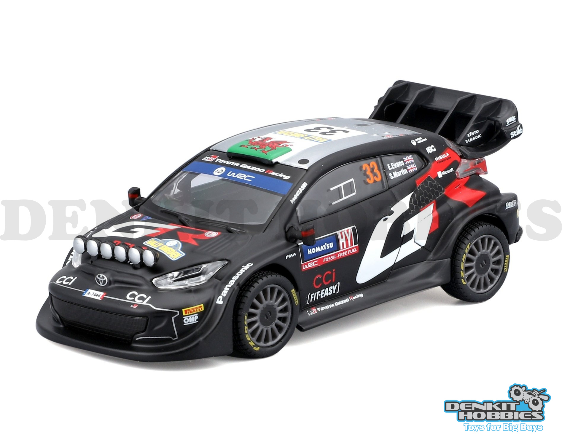 TOYOTA YARIS GR RALLY1 HYBRID #33 EVANS WRC 2024 1/43 SCALE BBURAGO