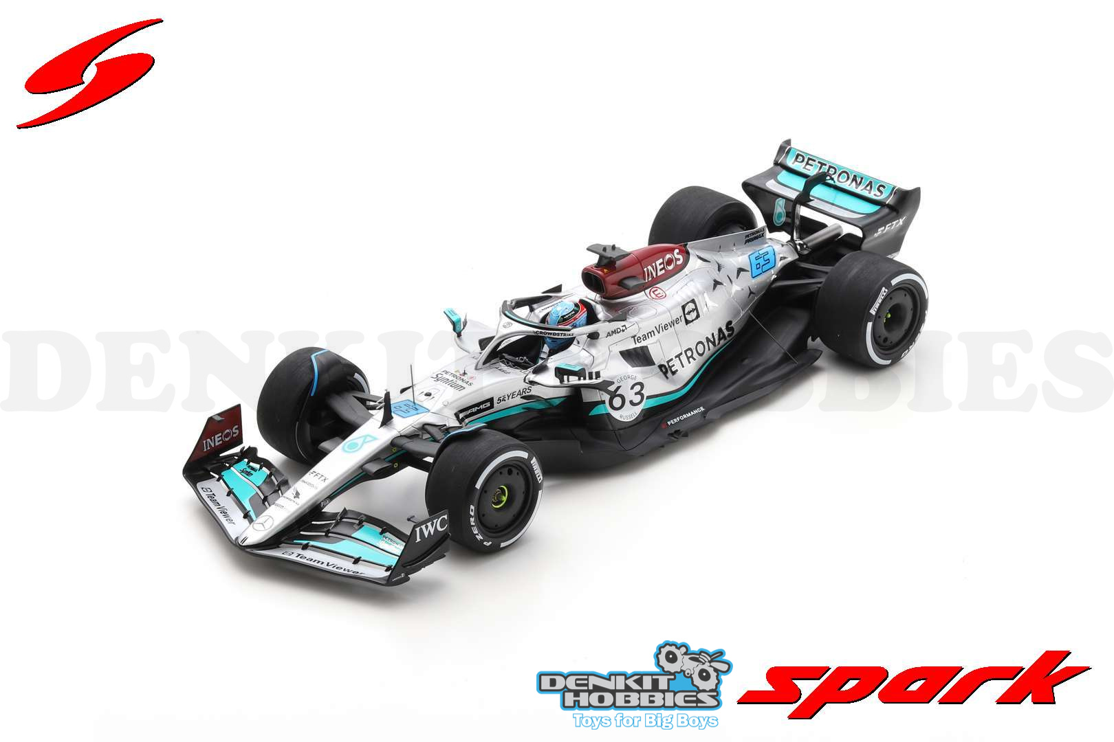 MERCEDES-AMG PETRONAS F1 W13 E PERFORMANCE NO.63 4TH BELGIAN GP 2022 GEORGE RUSSELL 1/18 SPARK
