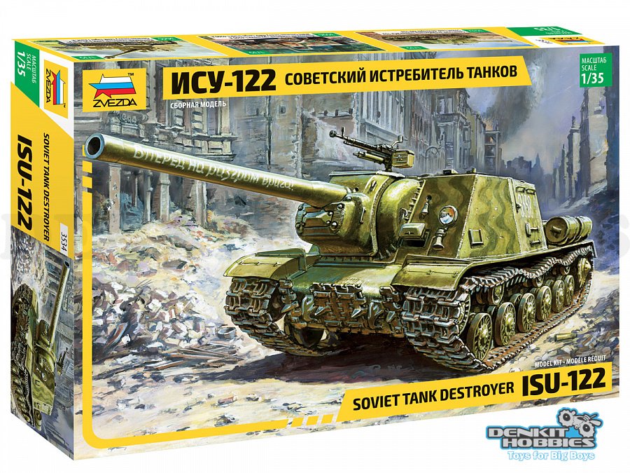 SOVIET TANK DESTROYER ISU-122 PLASTIC MODEL KIT 1/35 SCALE ZVEZDA
