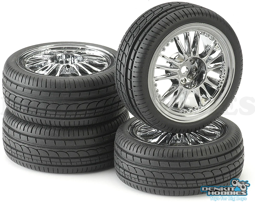 ON-ROAD PREMOUNTED TYRE & RIM SET (4) 1/10 ANSMANN (ANS211000002)