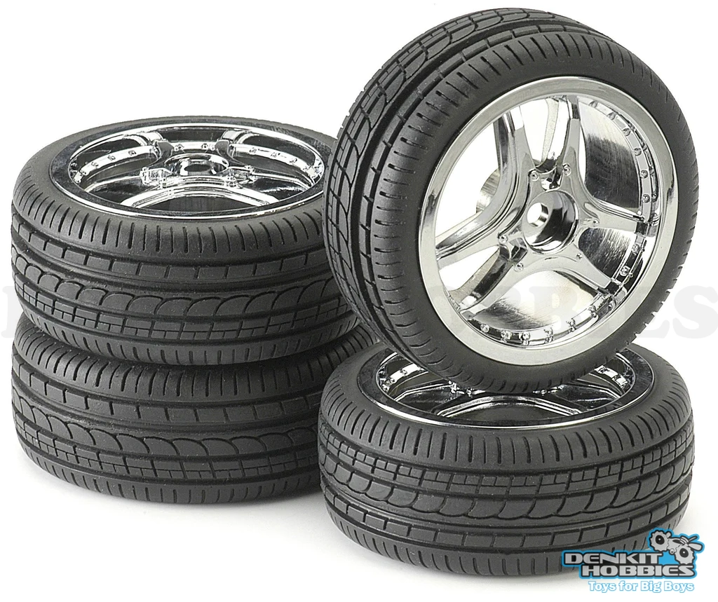ON-ROAD PREMOUNTED TYRE & RIM SET (4) 1/10 ANSMANN (ANS211000021)