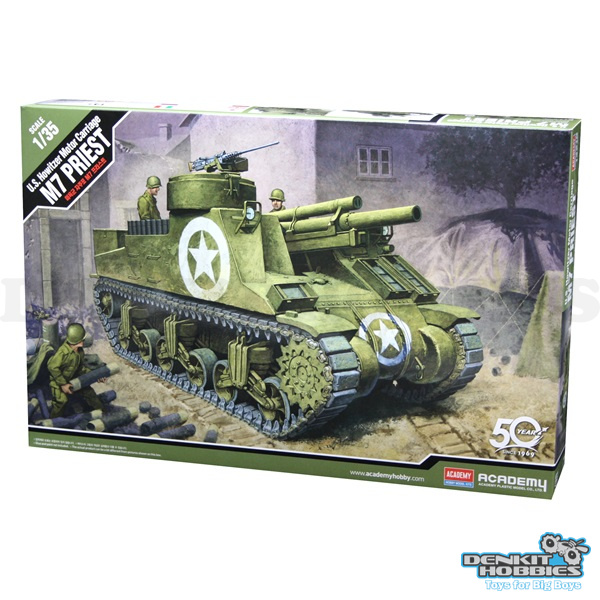 US HOWITZER MOTOR CARRIAGE M7 PRIEST PLASTIC MODEL KIT 1/35 SCALE ACADEMY