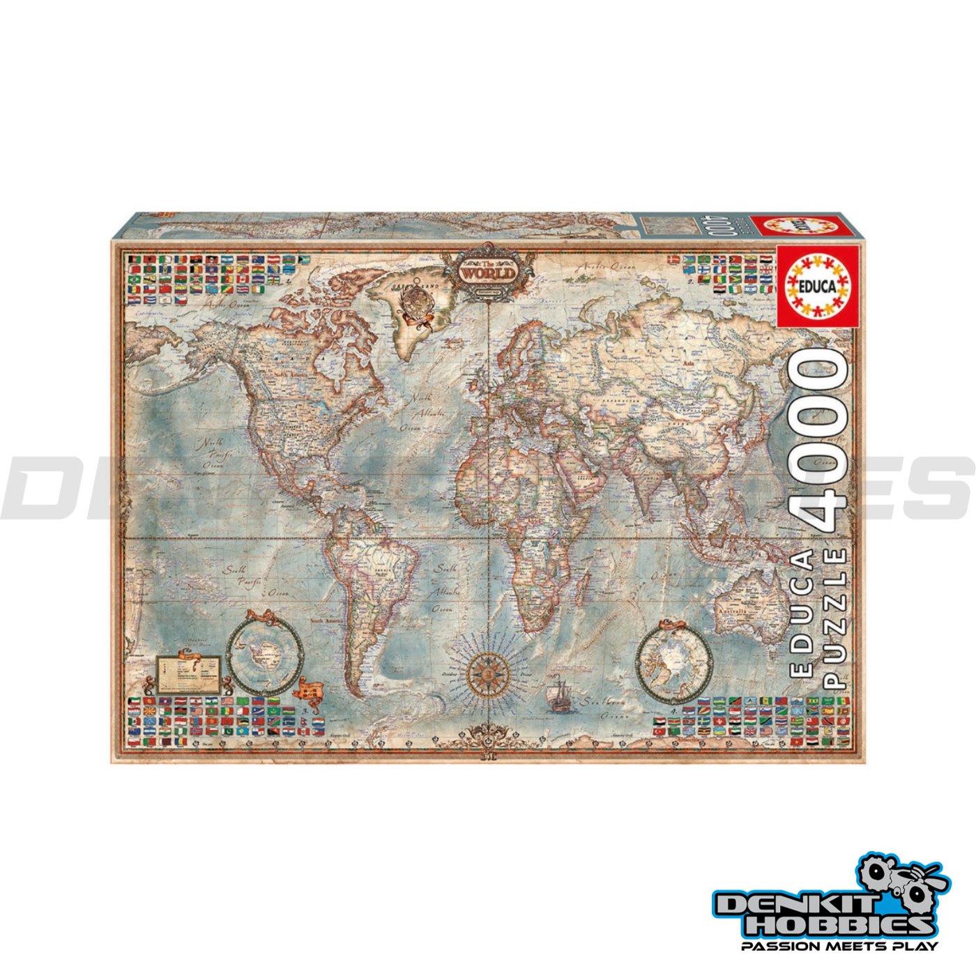 HISTORIC WORLD MAP 4000 PIECE PUZZLE EDUCA