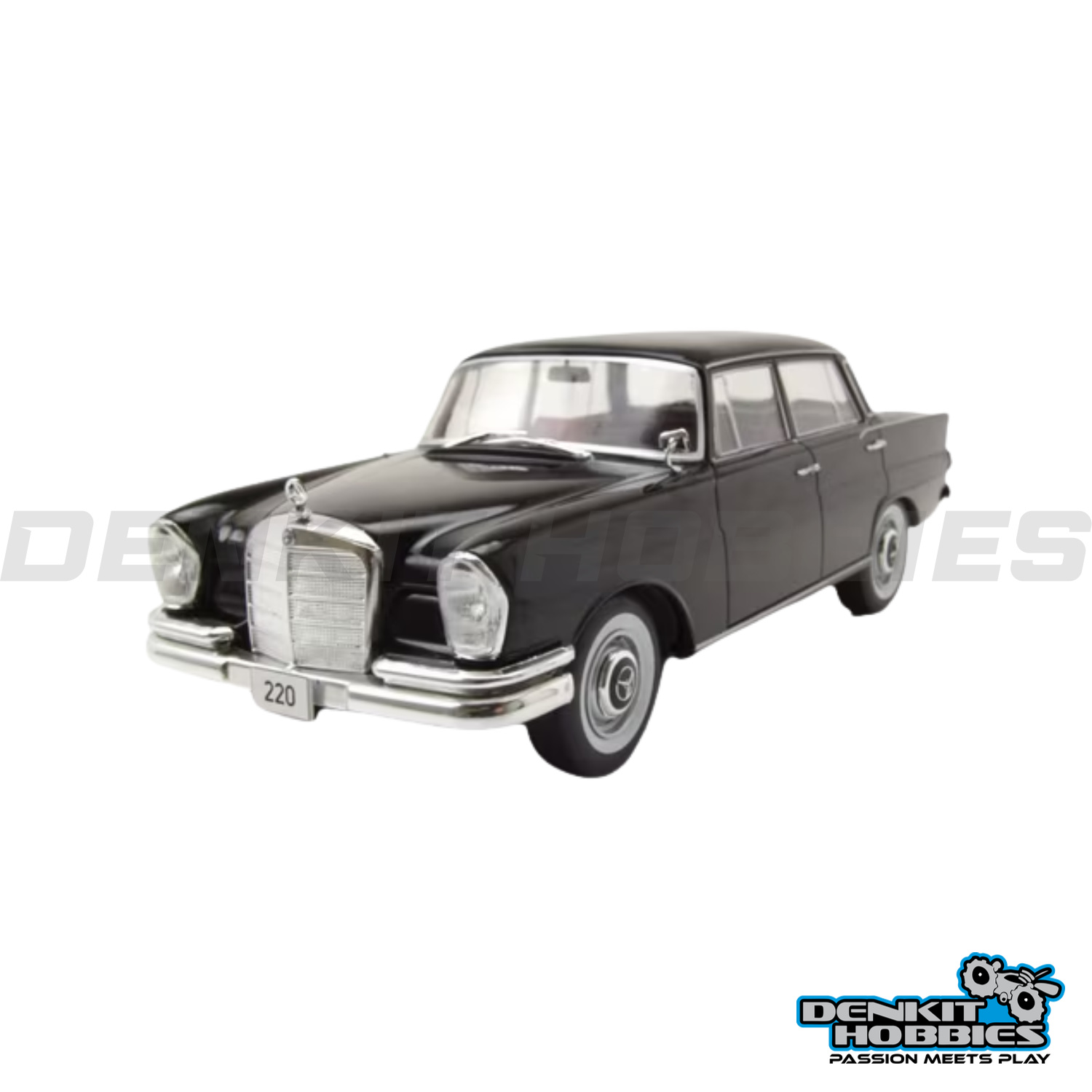 MERCEDES 220 W111 1959 BLACK 1/24 SCALE WHITEBOX
