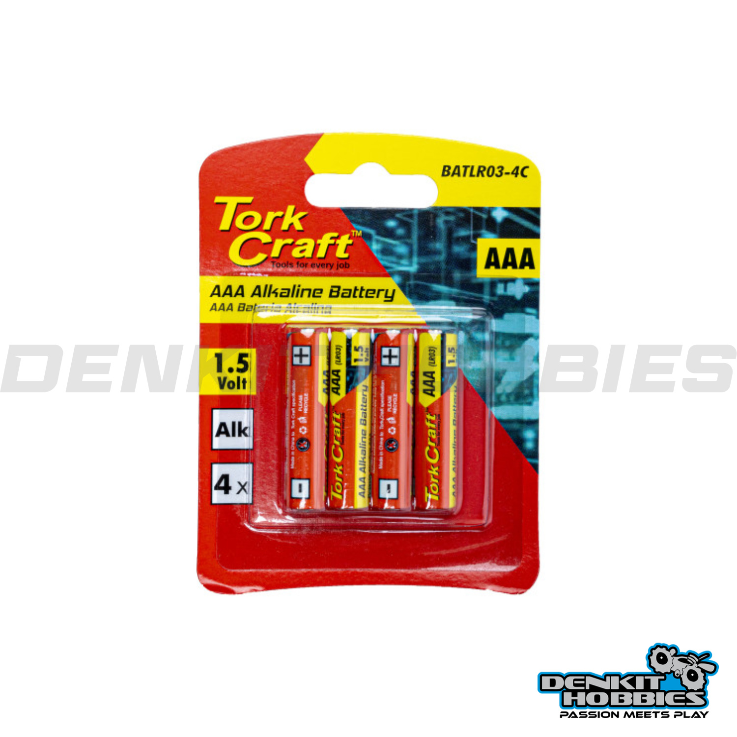 AAA 1.5V ALKALINE BATTERY (4) TORK CRAFT