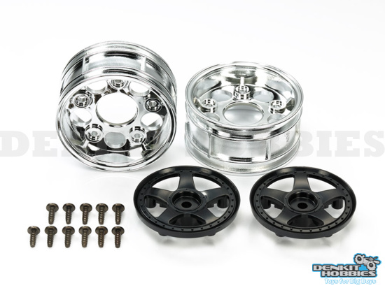 RIMS 5-SPOKE BLACK TWO-PIECE (2) 1/10 TAMIYA