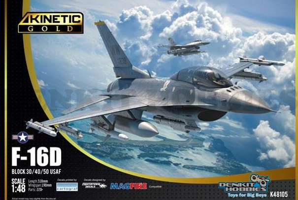 F-16D BLOCK 30/40/50 USAF PLASTIC MODEL KIT 1/48 SCALE KINETIC