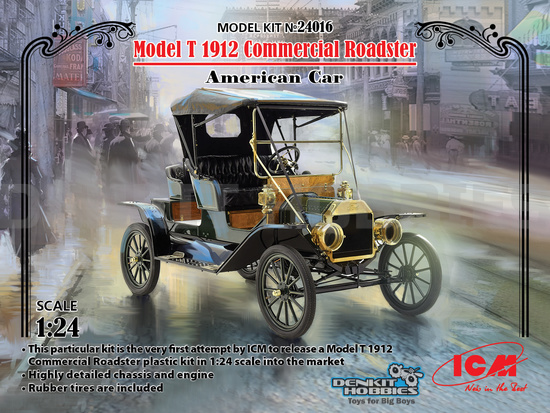 FORD MODEL T 1912 ROADSTER PLASTIC MODEL KIT 1/24 ICM