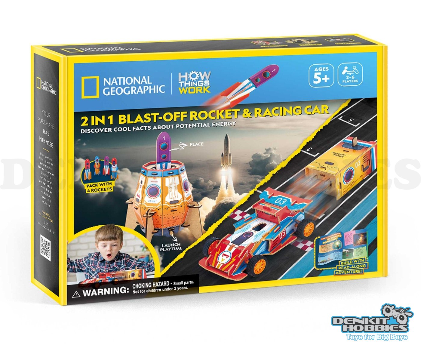2IN1 BLAST OFF ROCKET & RACING CAR SET 3D PUZZLE NATIONAL GEOGRAPHIC CUBIC FUN