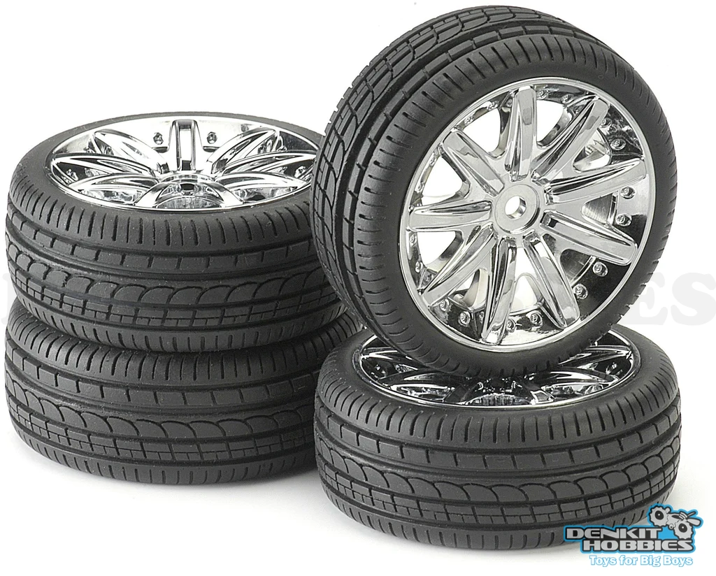 ON-ROAD PREMOUNTED TYRE & RIM SET (4) 1/10 ANSMANN (ANS211000005)