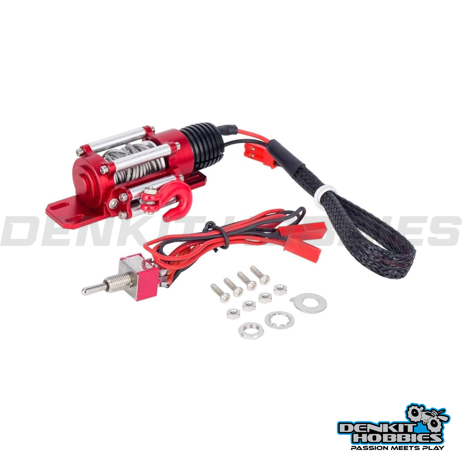 ALUMINIUM RC CRAWLER WINCH WITH SWITCH 1/10 SCALE THUNDER INNOVATIONS