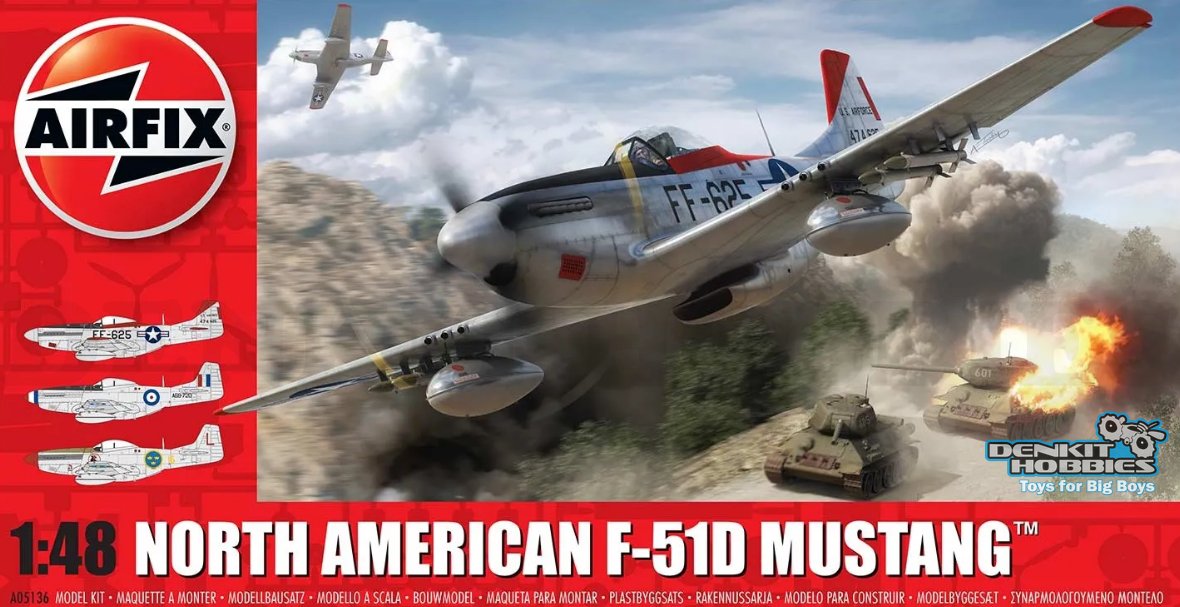 NORTH AMERICAN F-51D MUSTANG PLASTIC MODEL KIT 1/48 AIRFIX