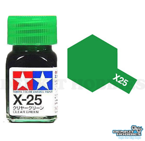 X-25 CLEAR GREEN ENAMEL PAINT 10ML TAMIYA