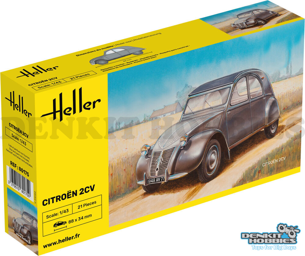 CITROEN 2 CV PLASTIC MODEL KIT 1/43 SCALE HELLER