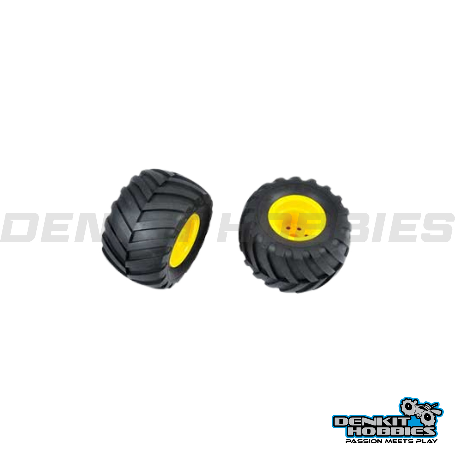 FRONT WHEEL & TYRE FOR MADBULL (2) 1/10 SCALE TAMIYA