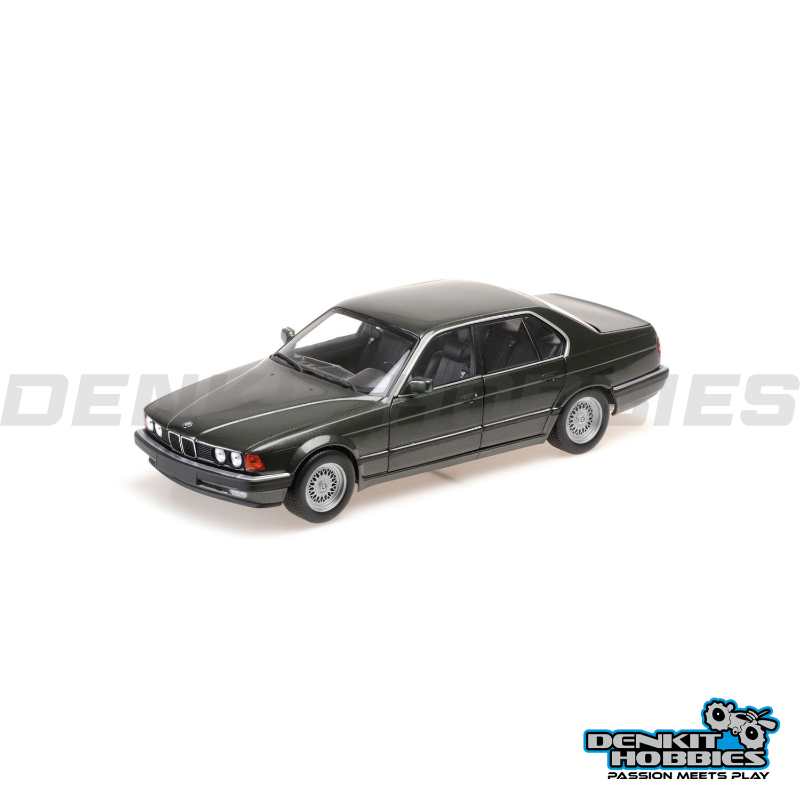 BMW 730I (E32) 1986 GREEN METTALIC 1/18 SCALE MINICHAMPS