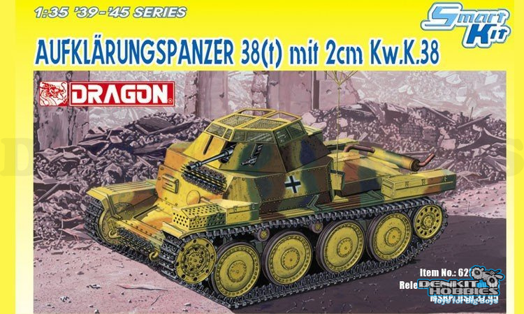 AUFKLARUNGSPANZER 38(T) MIT 2CM KW.K.38 PLASTIC MODEL KIT 1/35 SCALE DRAGON